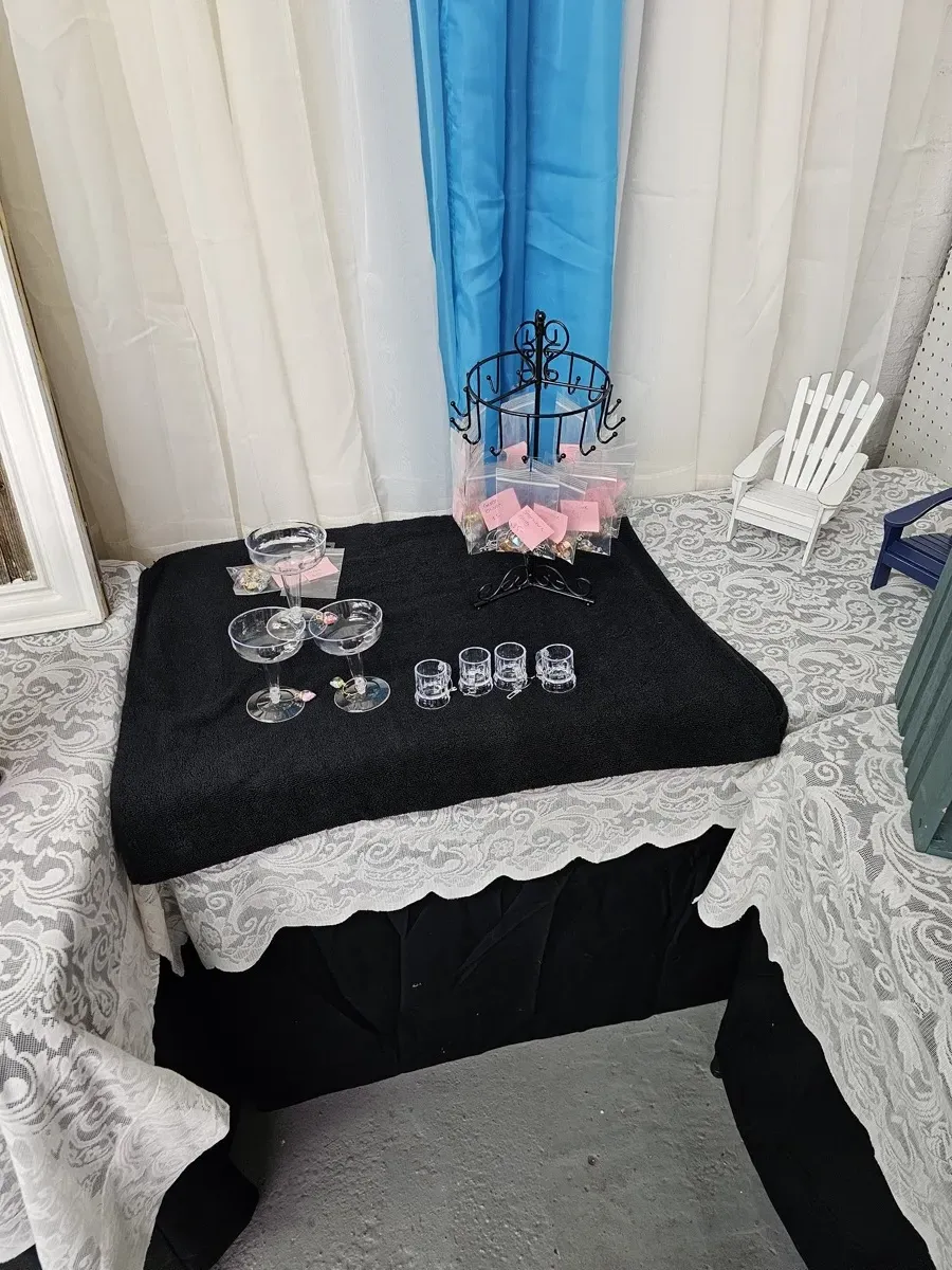 Earring display at craft show booth