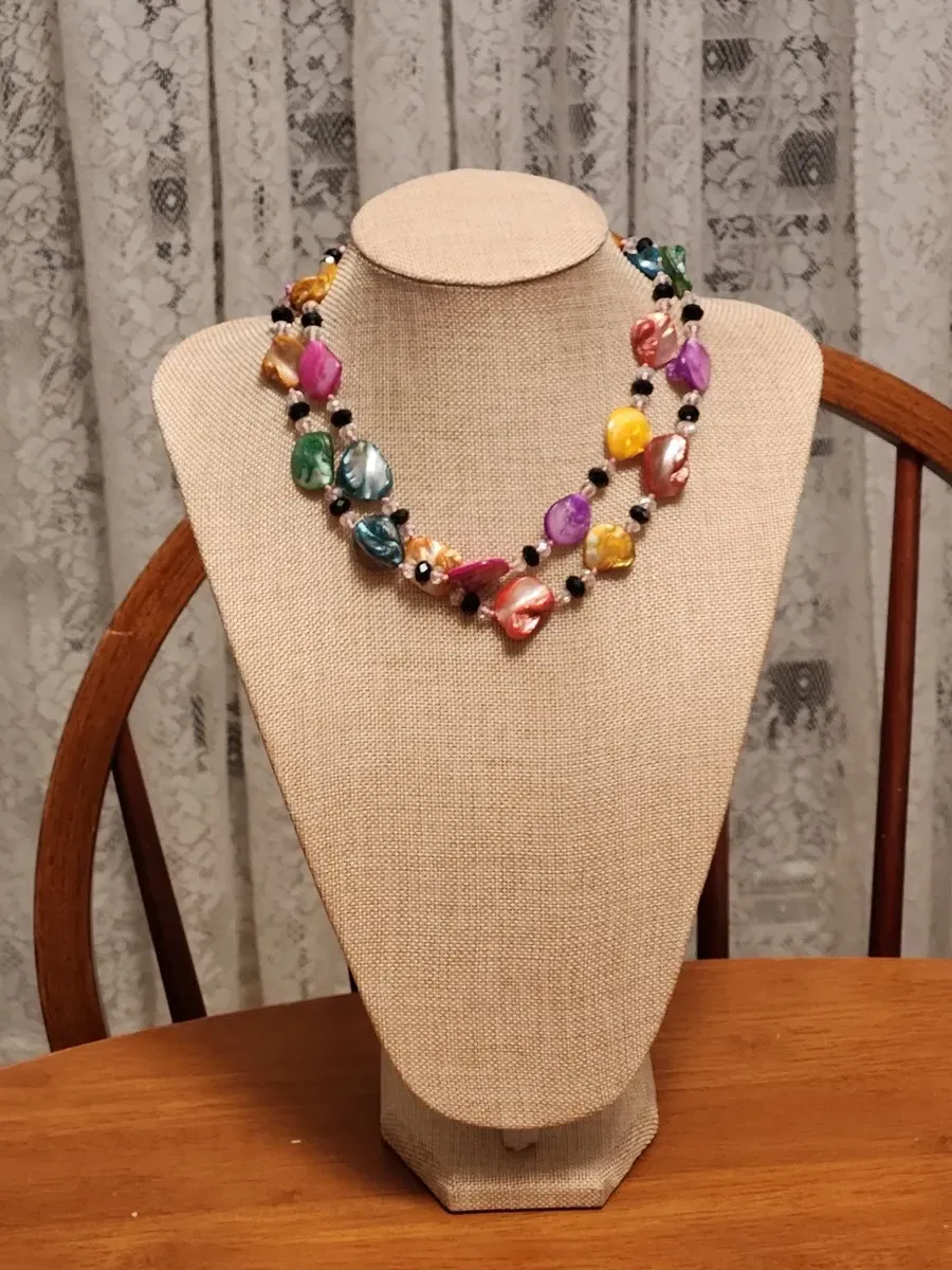 Colorful multi-stone beaded necklace